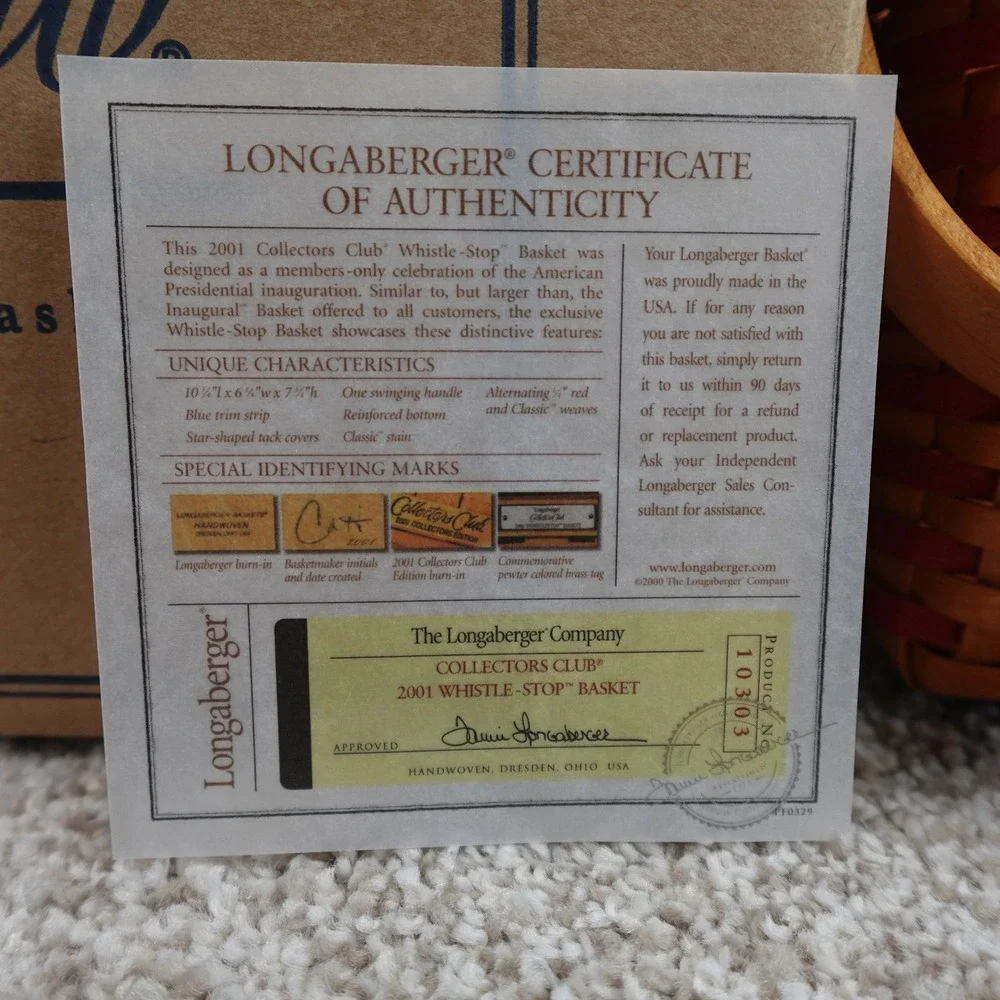 Longaberger 2001 collectors